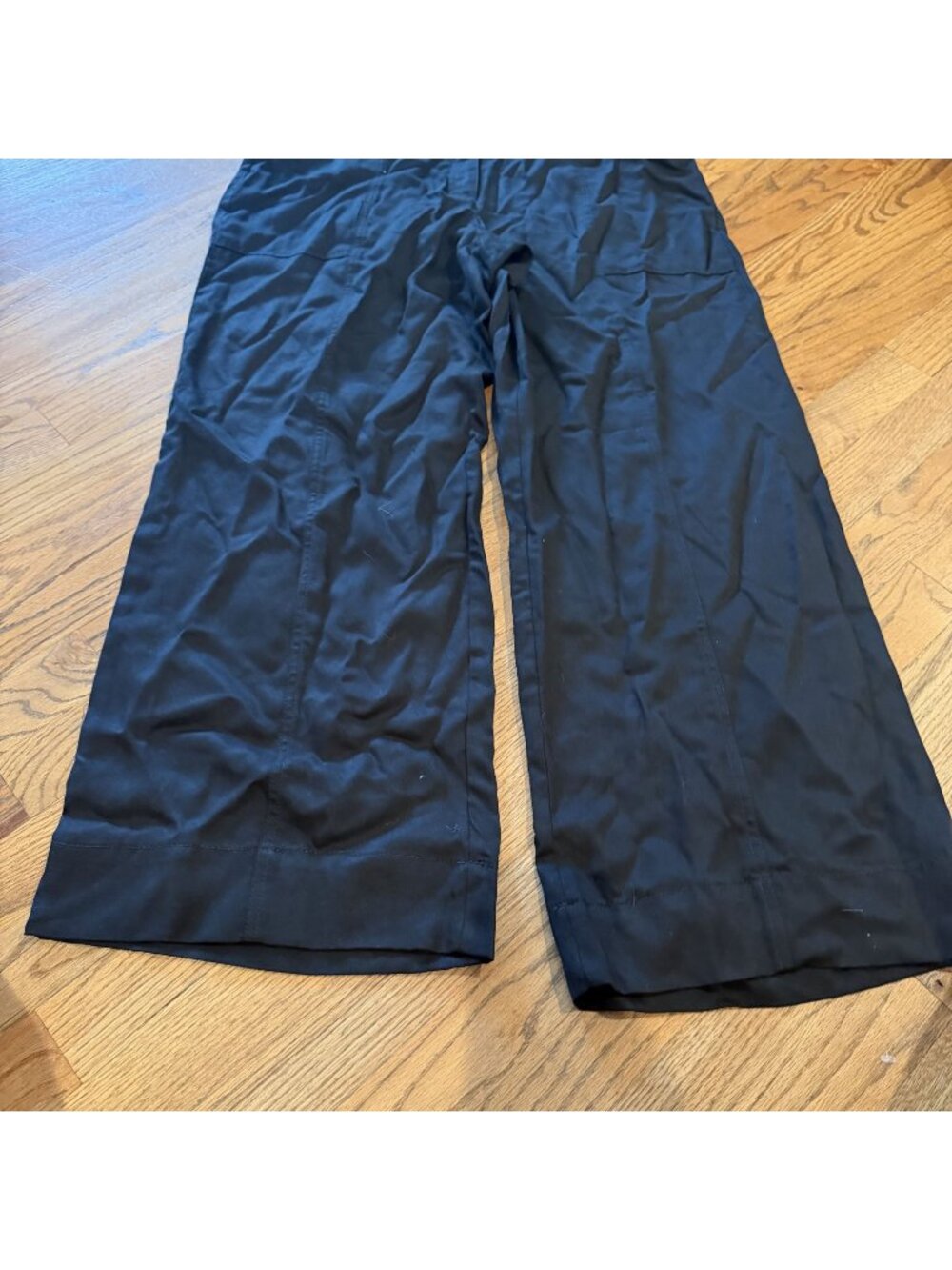 Loft Womens Large Black WIde Leg Pants New Large Linen Blend